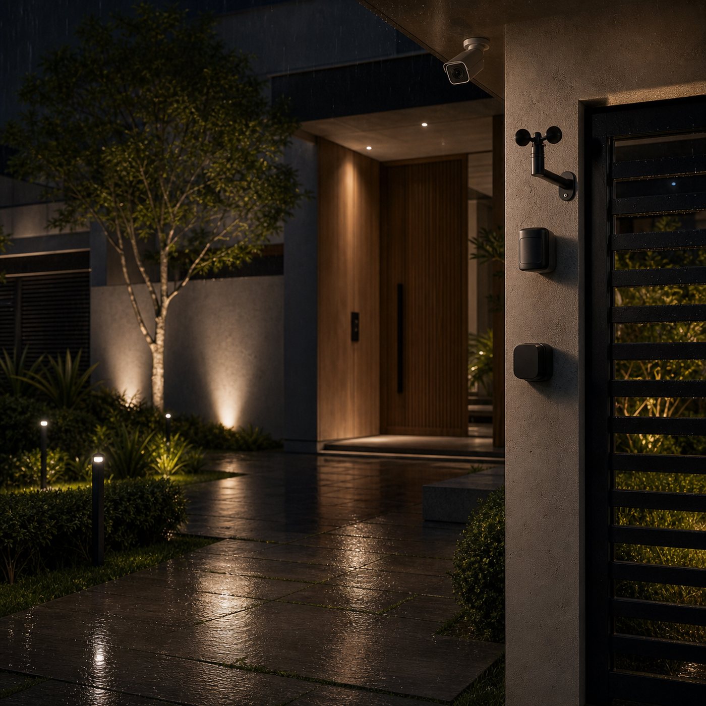 Sensores na automação residencial para presença, chuva, portão e segurança.