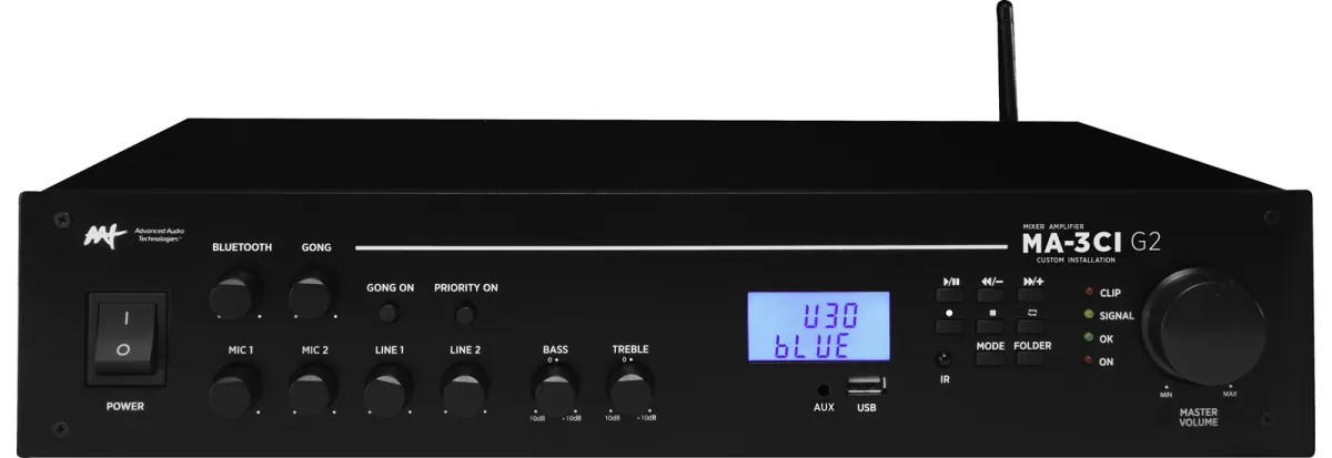 AAT MA-3 CI G2 amplificador mixer para linha 70V