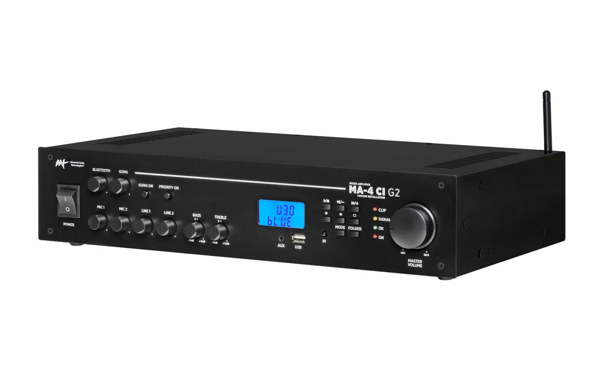 AAT MA-4 CI G2 amplificador mixer 70V para áudio distribuído