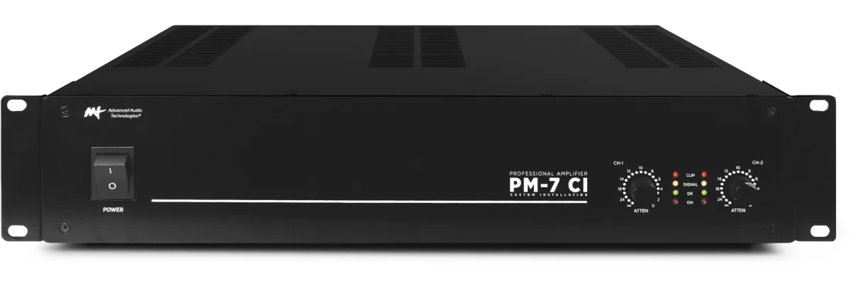 AAT PM-7 CI amplificador estereo 70V 100V para som ambiente