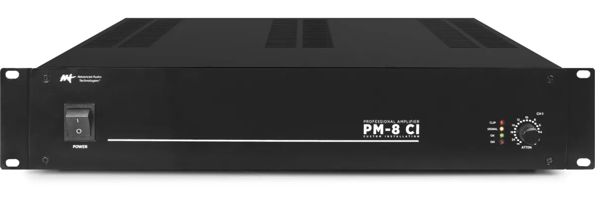 AAT PM-8 CI amplificador mono para áudio distribuído 70V 100V