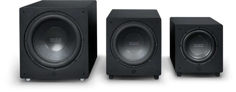 Velodyne Impact X subwoofers ativos para home theater e cinema residencial