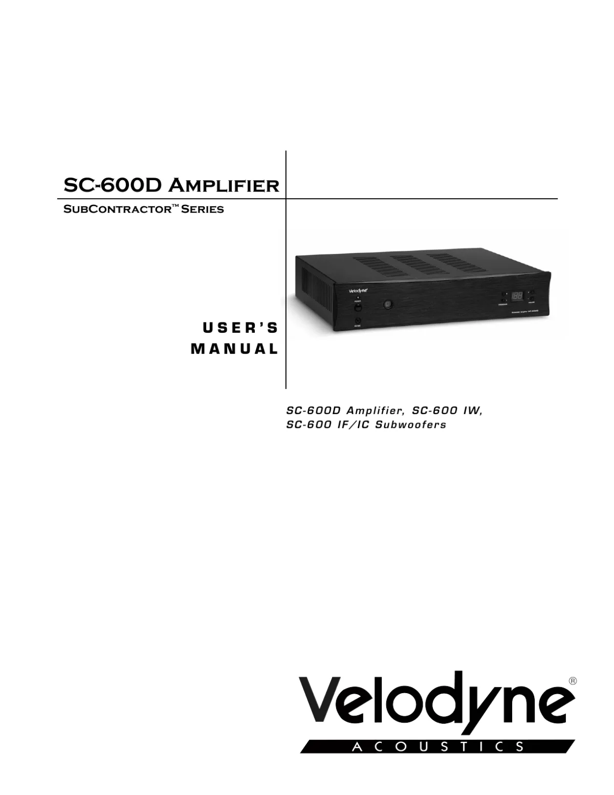 Velodyne SC-600D amplificador para subwoofer custom install
