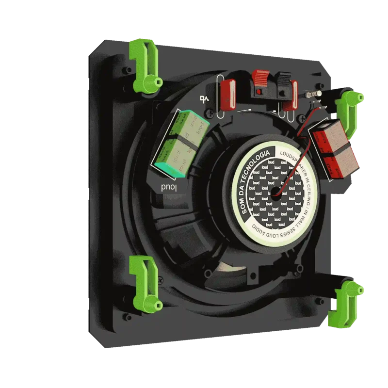 Projeto para Automação Áudio Caixas de Som Loud Áudio SQ6 60 BL Quadrada Plana Borderless - Imagem 4